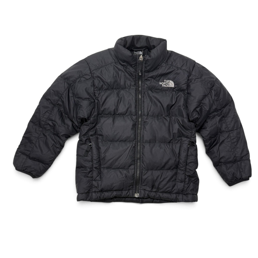 The North Face Boys Black 550 Down Puffer Jacket XS 6 Full Zip Quilted Coat
